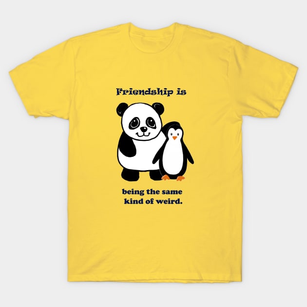 Friendship, panda and penguin T-Shirt by Kharts